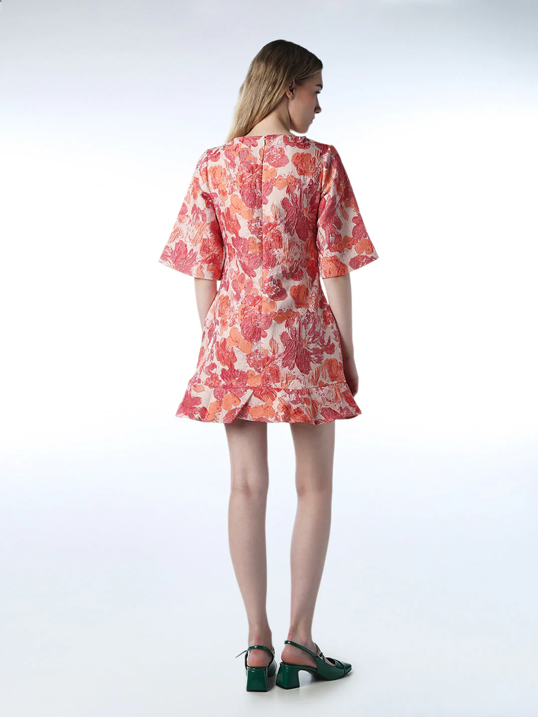 Floral Jacquard Weave Dress - Image 6