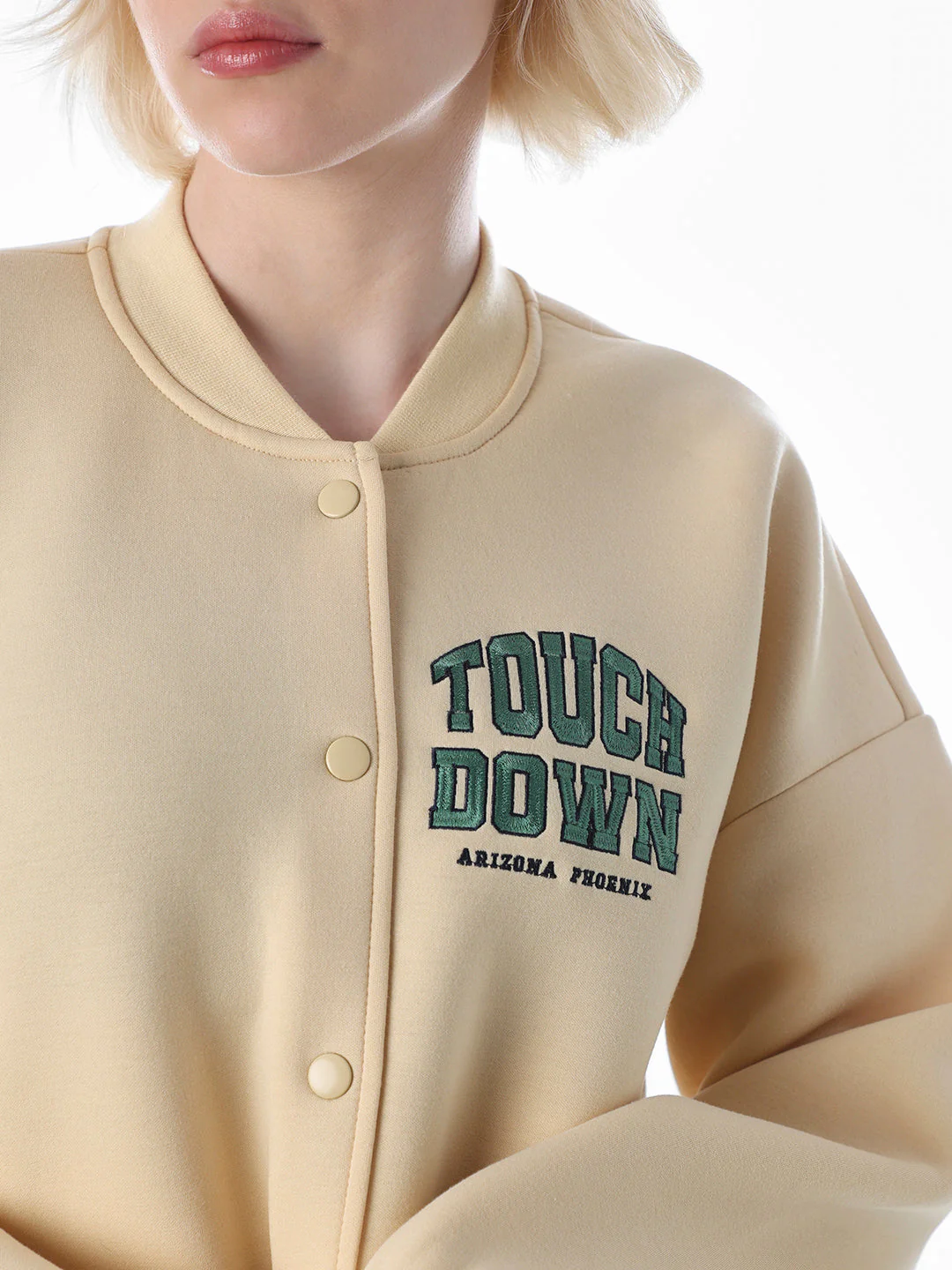 Yellow Varsity Bomber Sweat-Jacket - Image 4