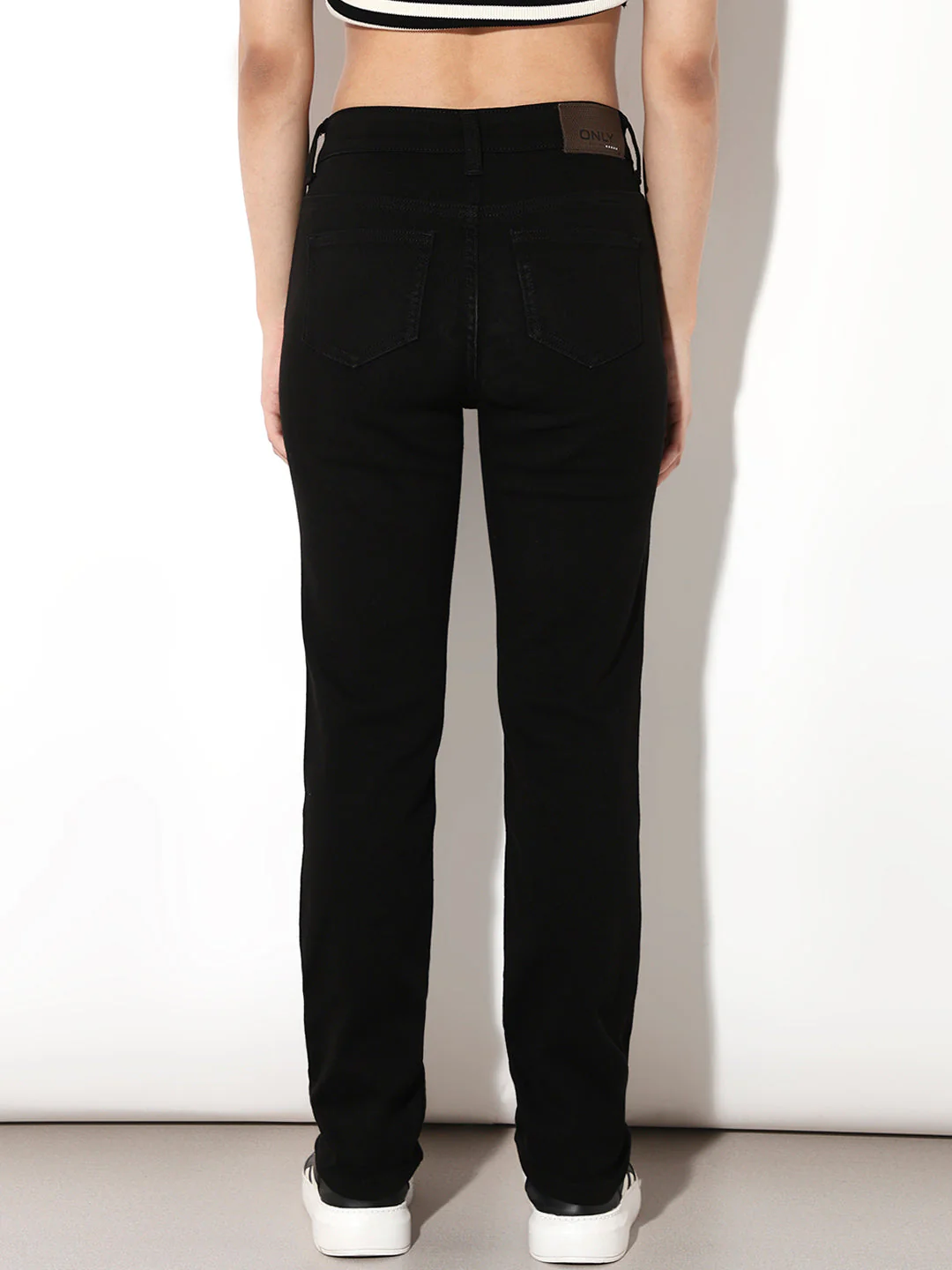 Black High Rise Pipper Skinny Jeans - Image 5