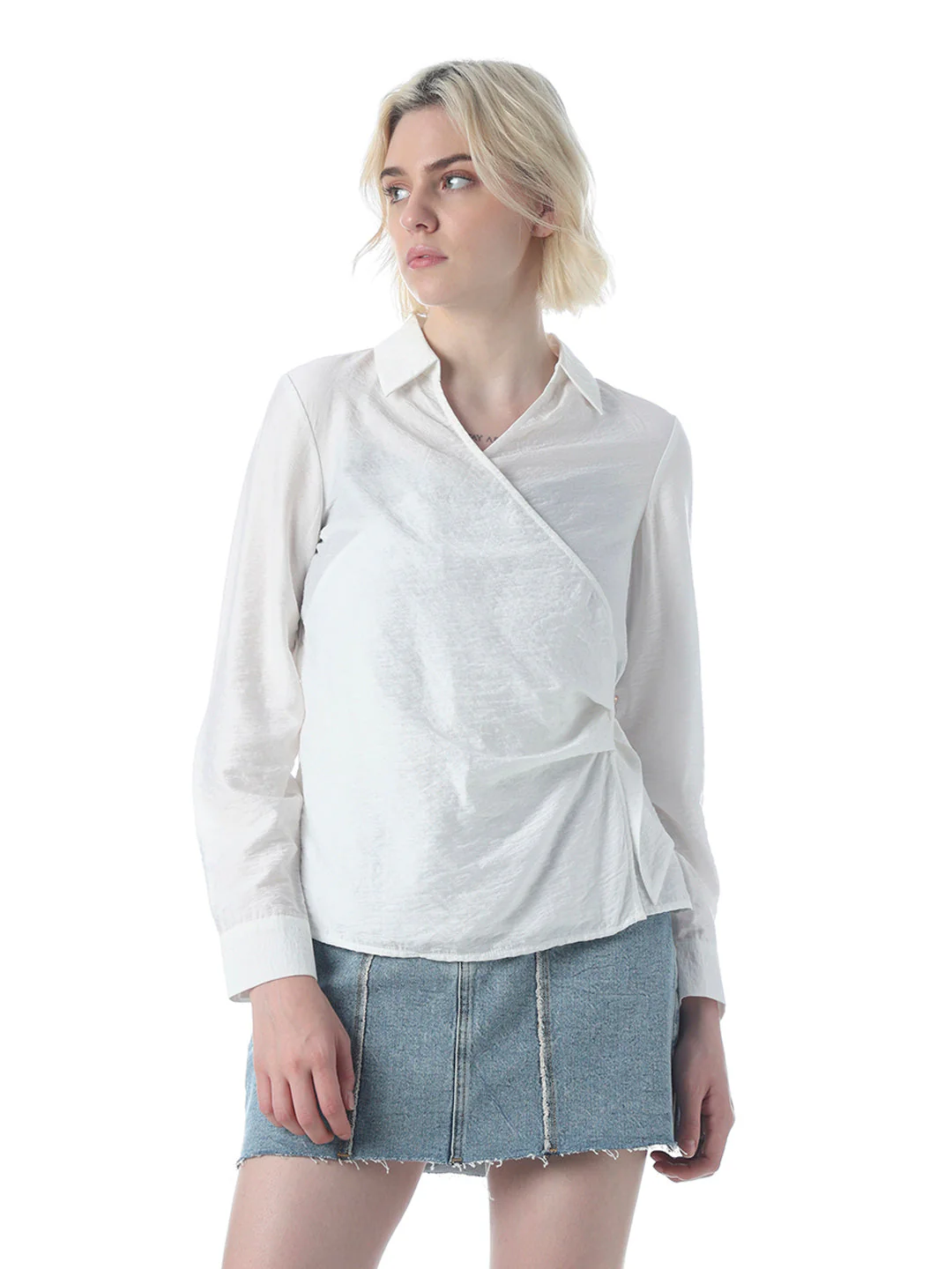White Wrap Shirt - Image 3