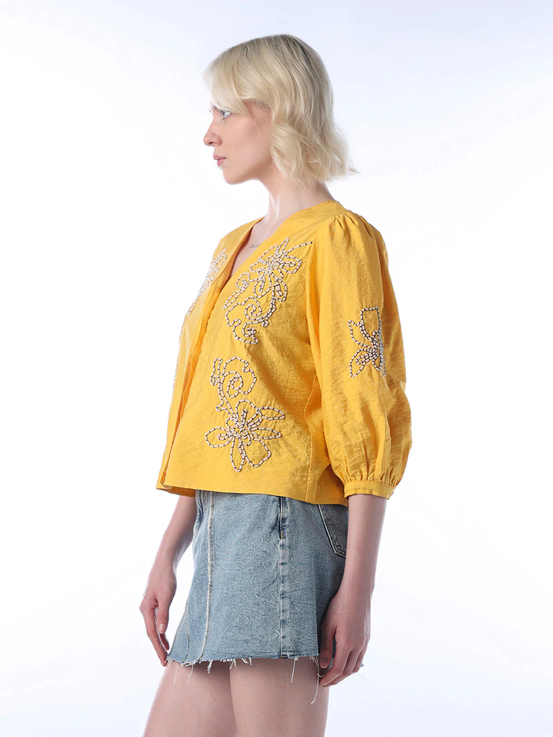 Embroidered V-Neck Top - Image 5