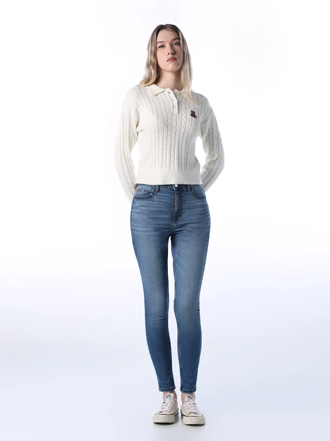 Soft Cable Knit Polo - Image 2