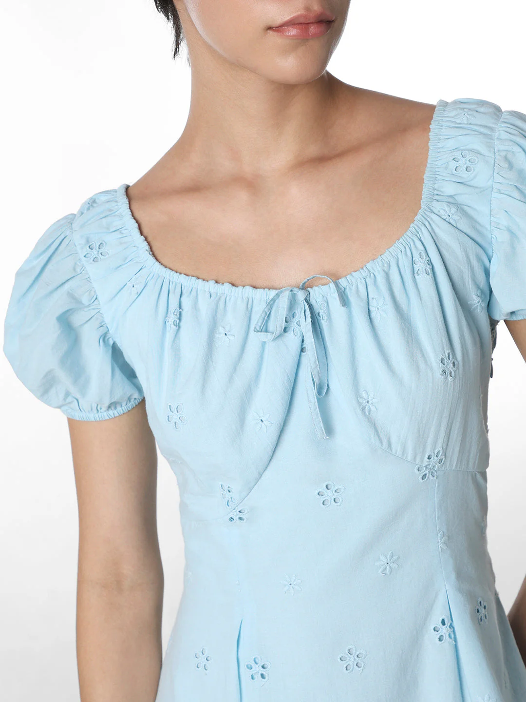 Blue Cotton Dress - Image 4