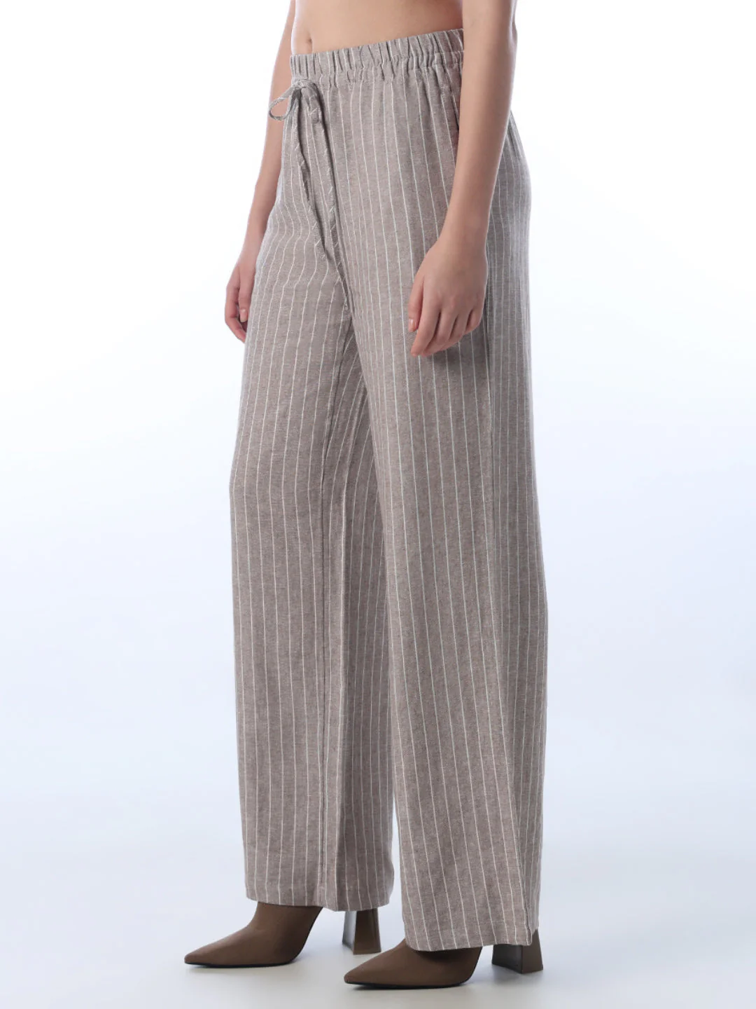 Linen Blend Striped Pants - Image 5