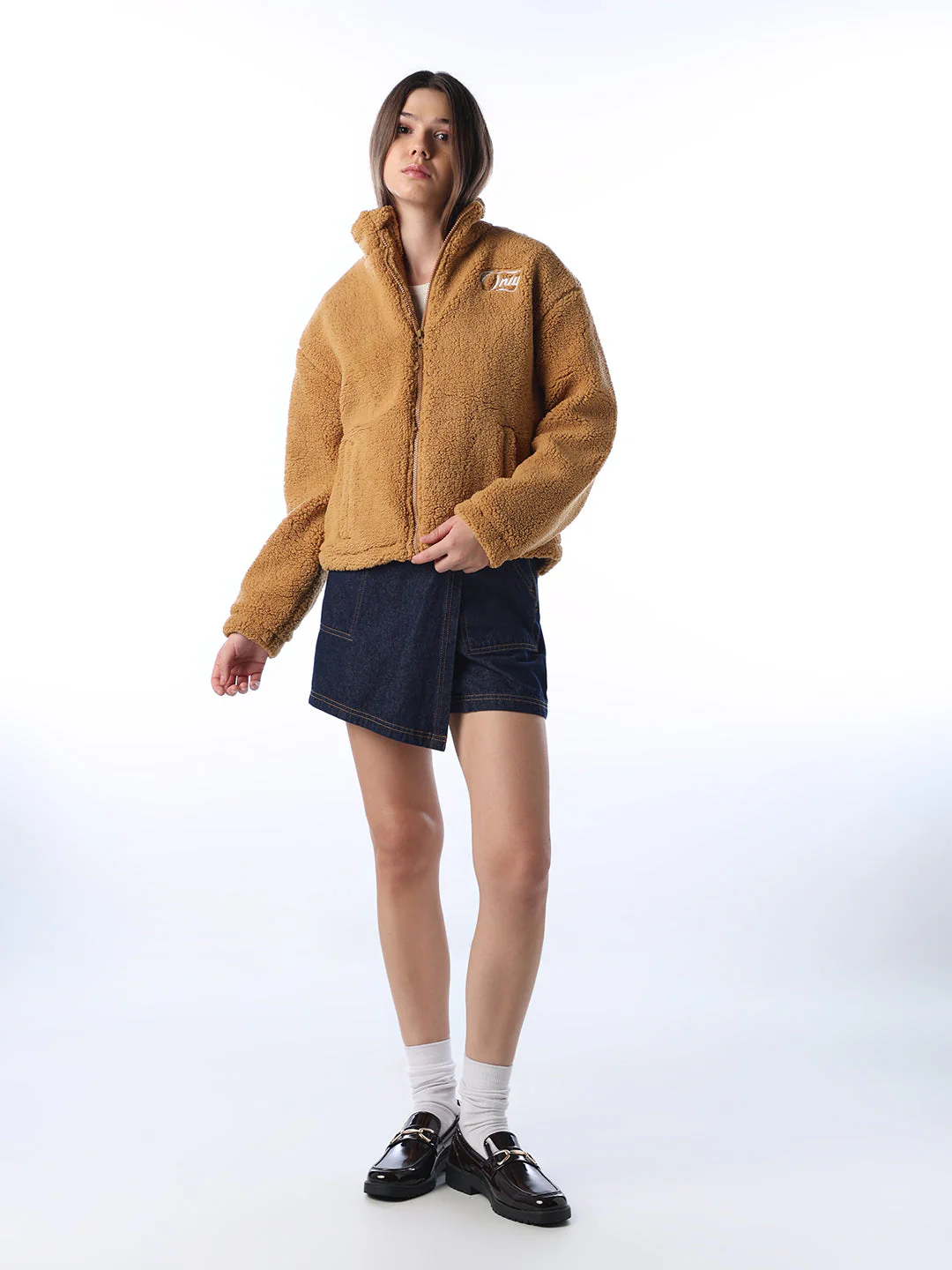 High Neck Teddy Jacket - Image 2
