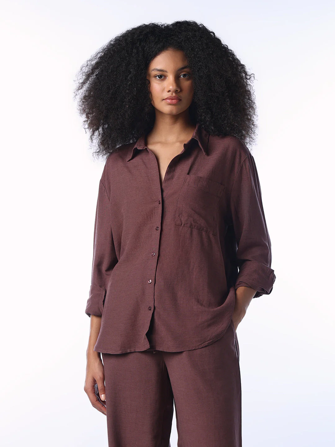 Linen Blend Full Sleeves Shirt - Image 3