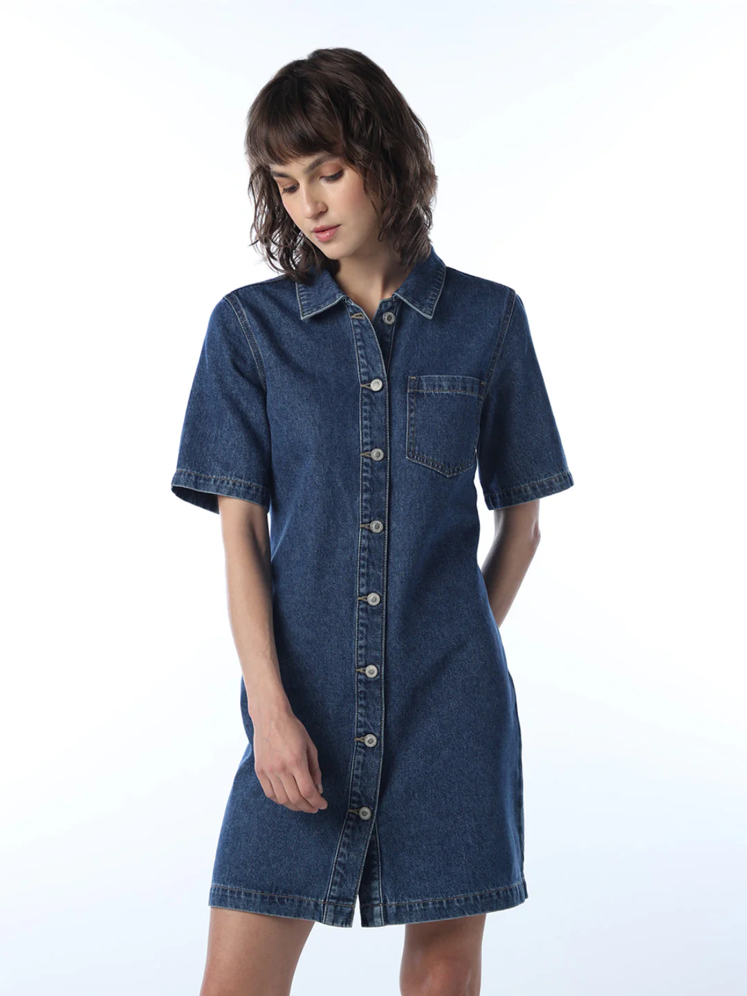 Denim Shirt Dress - Image 3