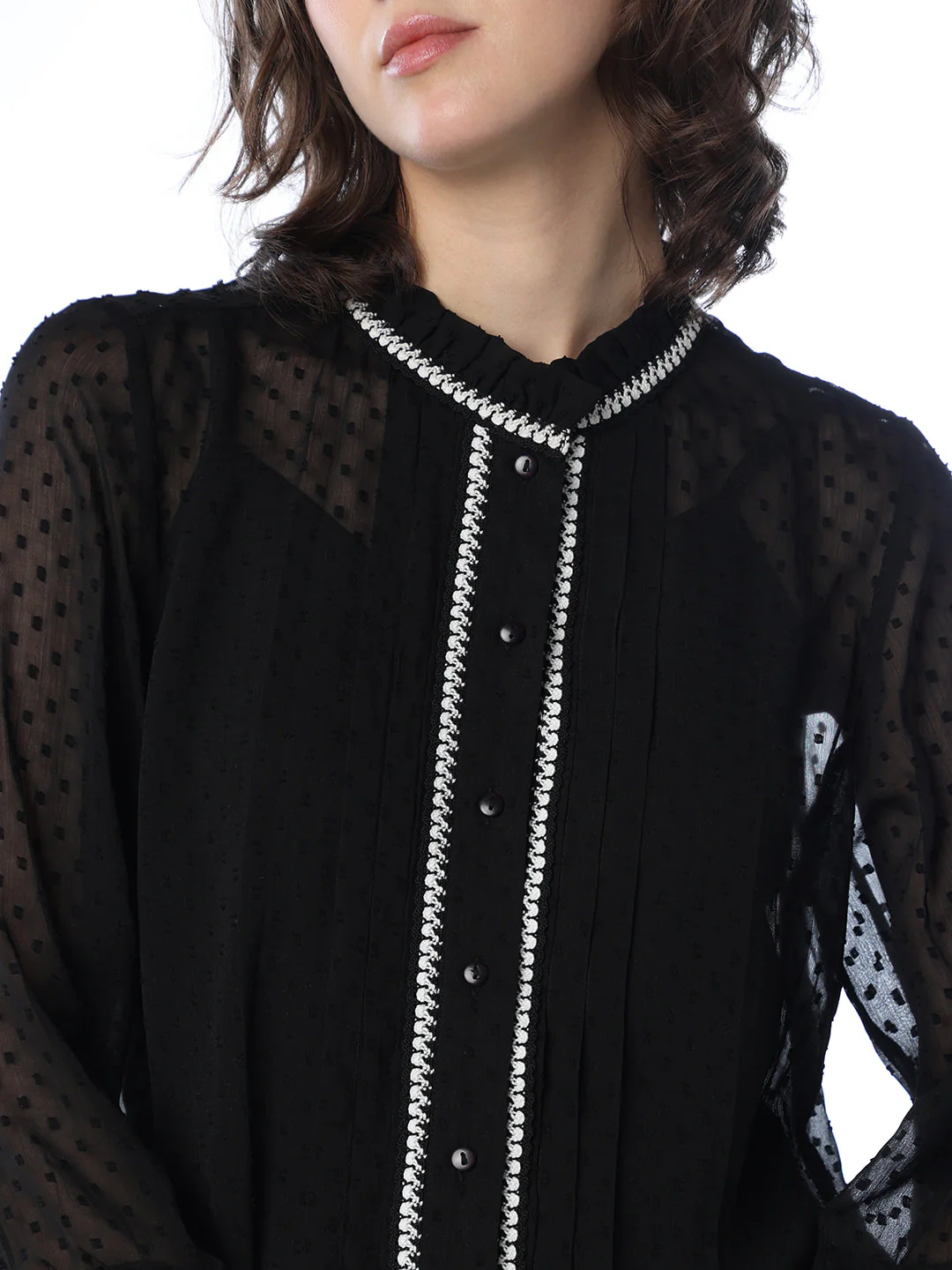 Sheer Mesh Printed Shirt - Image 4