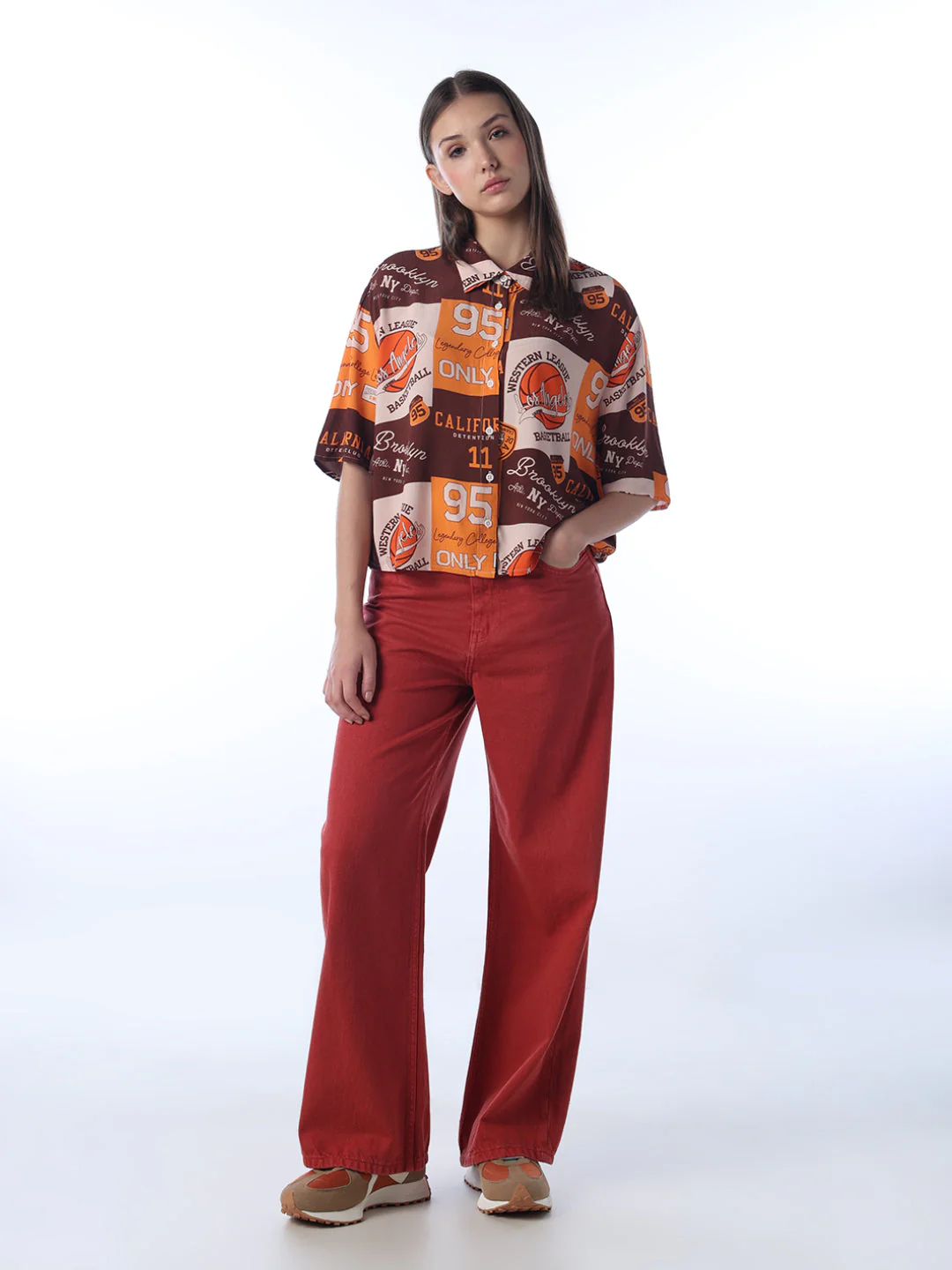 Printed Viscose Cropped Shirt - Image 2