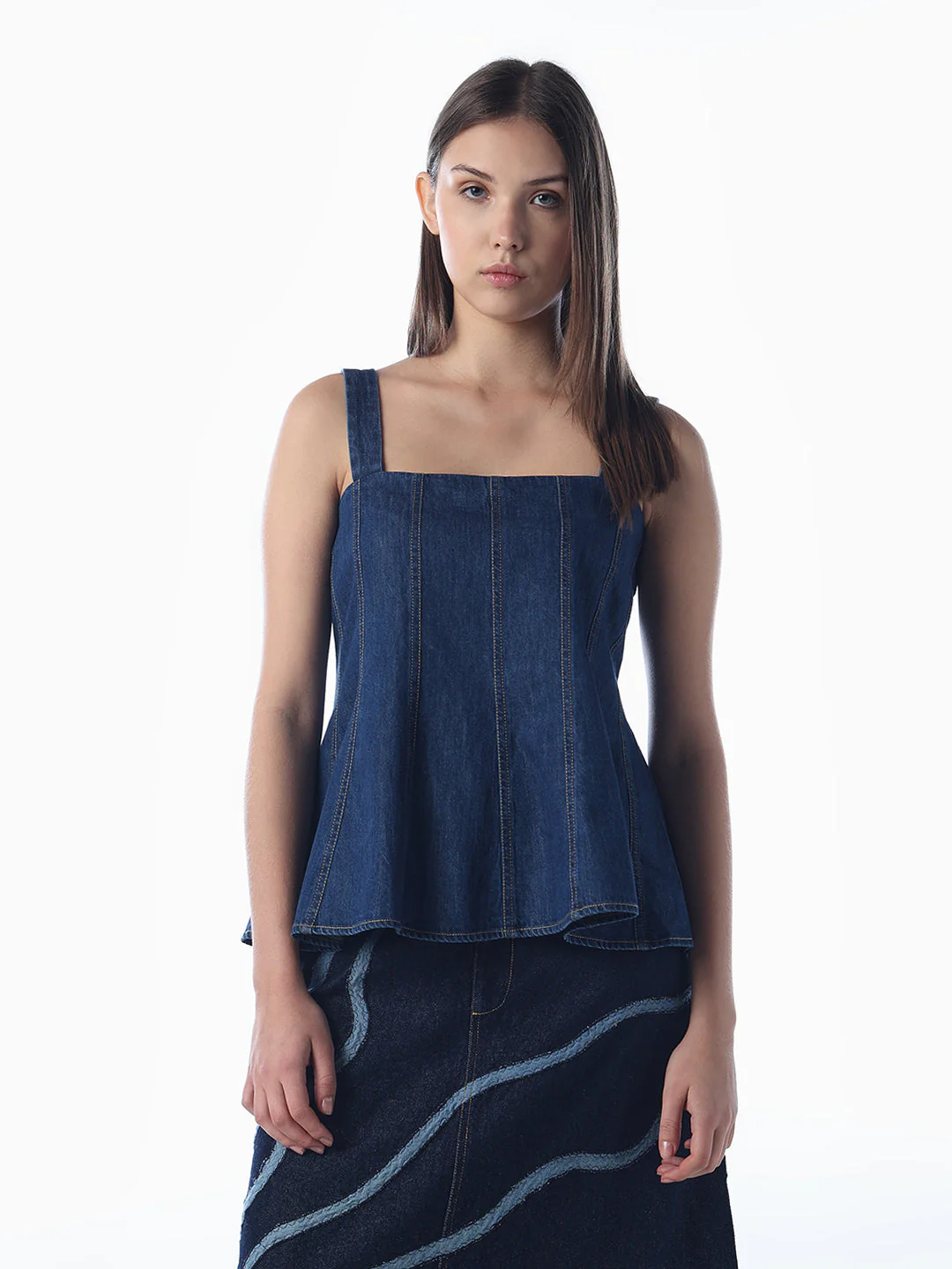Denim Flared Top - Image 3