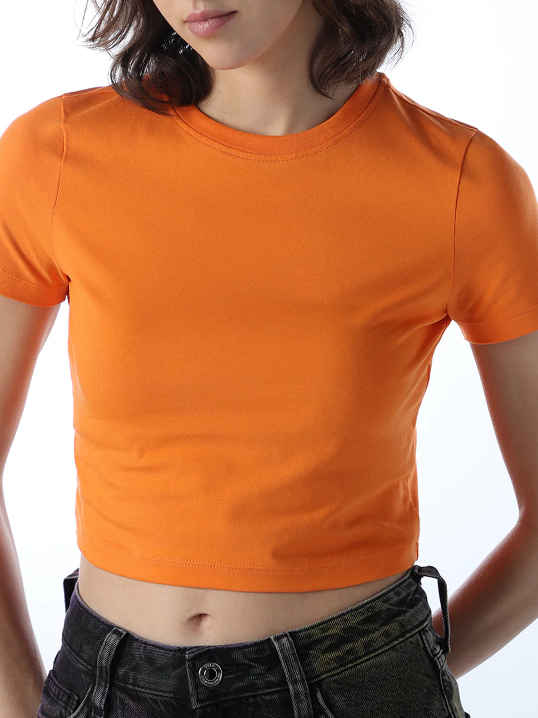 Bright Orange Cropped T-shirt - Image 4